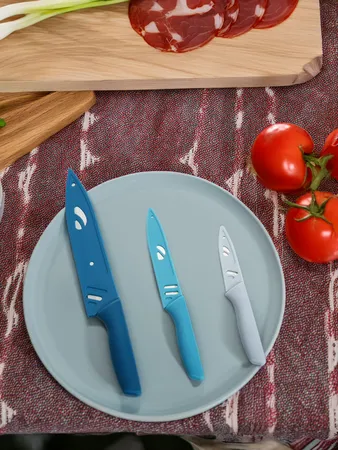 Mainstays 3 Piece Stainless Steel Color Knife Set