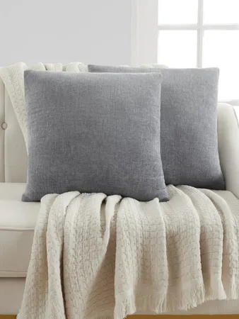 Mainstays Solid Chenille Decorative Throw Pillow Set