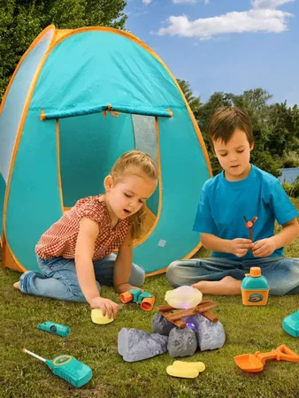 FUN LITTLE TOYS Pop Up Play Tent with Camping Gear