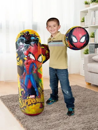 Hedstrom Spiderman Bop Bag Inflatable Punching Bag and Gloves Set