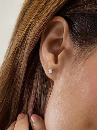 Belacqua Lab Grown Diamond Stud Earrings in Sterling Silver