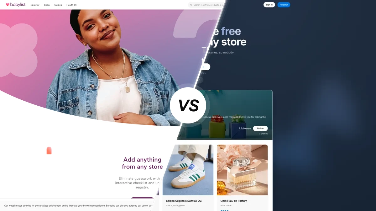 Babylist compared with WishApp, two gift list apps side by side